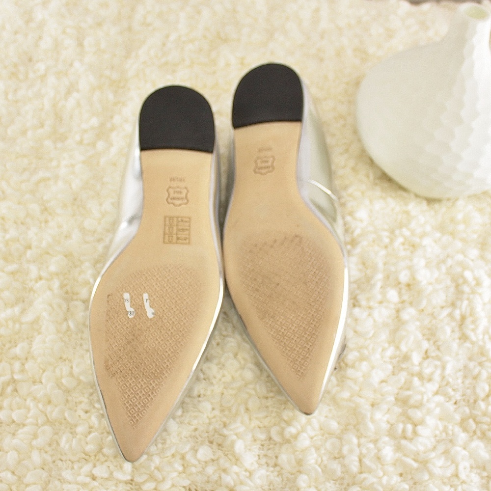 Tory Burch Melody Metallic Leather Point Toe Flats - Picture 5 of 5